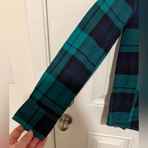 Tommy Bahama Kids Boys Green & Blue Plaid Button Down Shirt in Size Large 10/12 - Picture 11 of 16